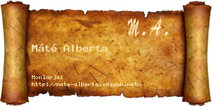 Máté Alberta névjegykártya